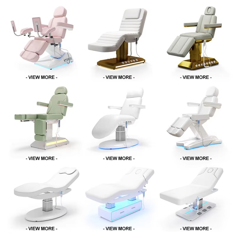 Modern Beauty Salon 3 Motors Electric Massage Table and Chair Luxury Pink Custom Eyelash Extension Bed with Foot Control