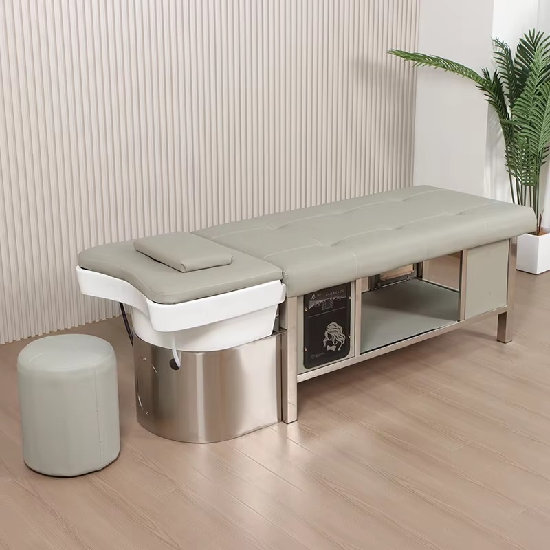 Factory Luxury Multi-function Thai Massage Shampoo Bed Stainless Steel Material Salon Equipment Head Spa Bed Spa