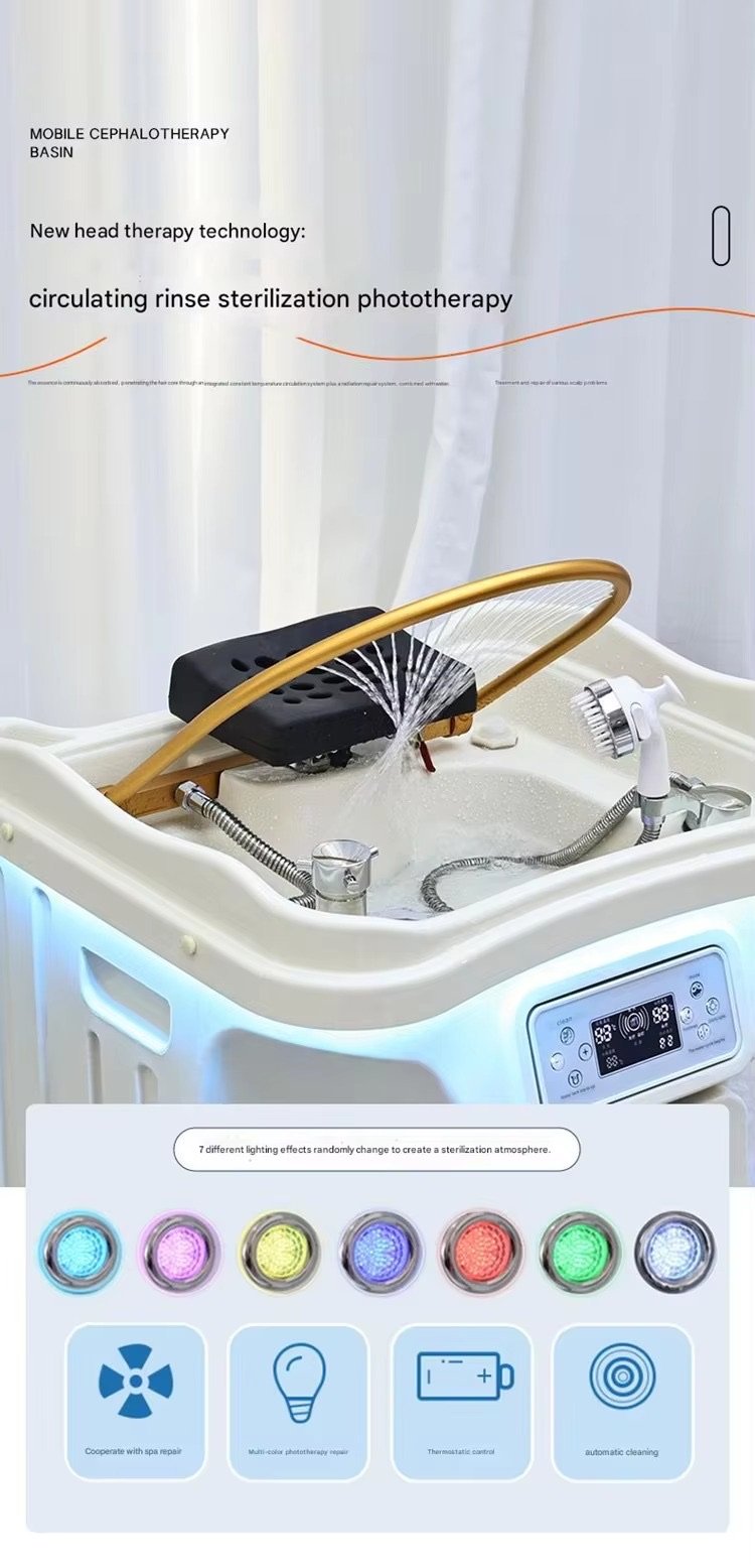New Model Portable Head Spa Sink Water Therapy Thai Massage Shampoo Tank With Water Storage Beauty Salon Shampoo Basin