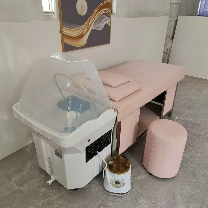 Salon Furniture Hair Washing Bed with Basin & Steam Therapy for Head Spa Water Therapy Circulation Storage Tanks for salon