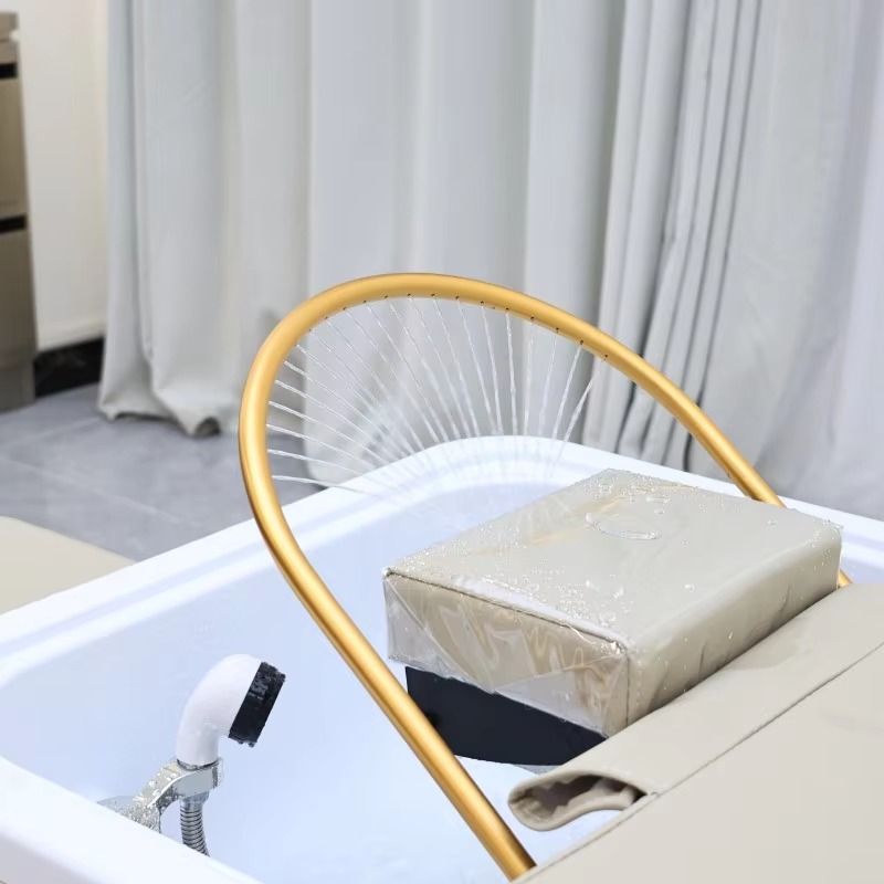 Thai Wash Basin Shampoo Beds 90L Water Tank Hair Washing Hair Spa Shampoo Massage Bed Heated Head Water Therapy Shampoo Bed
