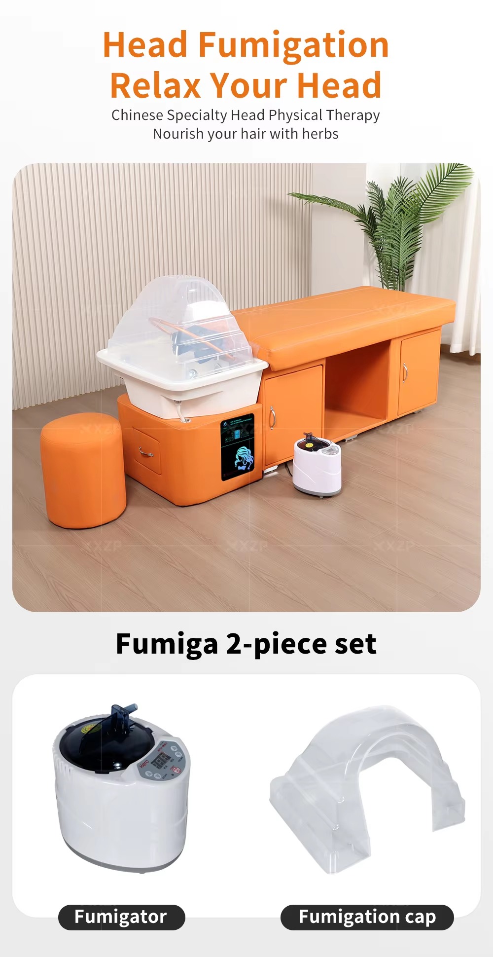 New Modern Design Salon Furniture Ceramic Basin Shampoo Massage Table Japanese Head Spa Bed