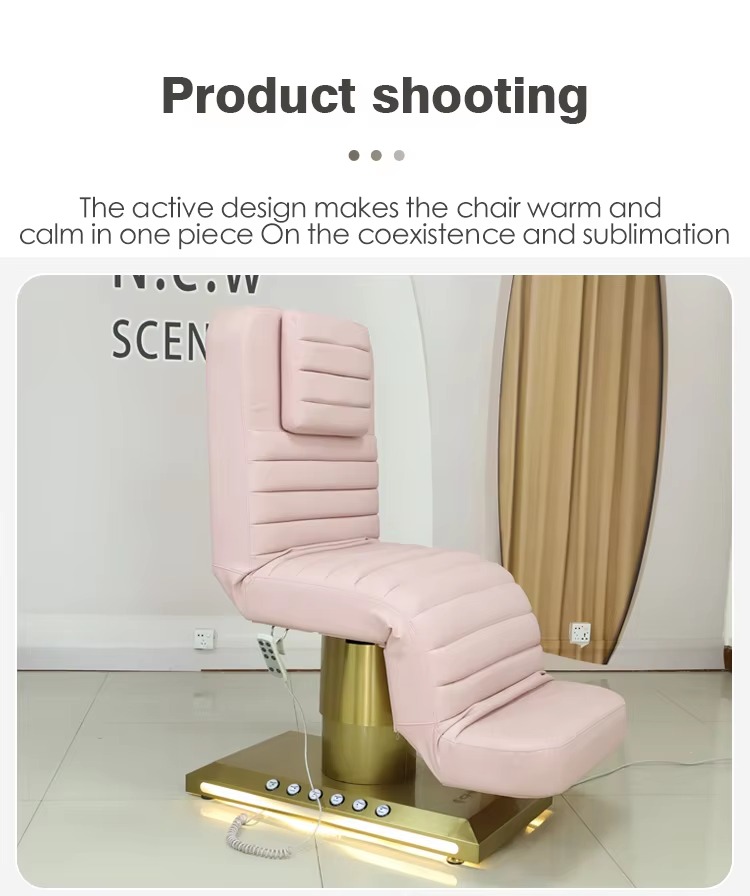 Modern Luxury Gold Spa Salon Beauty Bed Electric Facial Massage Table Eyelash Bed