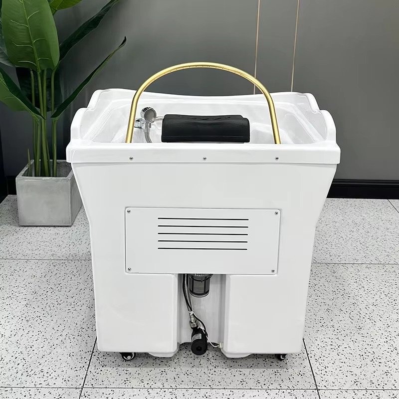Movable Head Spa Shampoo Sink Water Circulation System Durable Modern Adjustable Hair Washing Bed Basin Professional Apartment