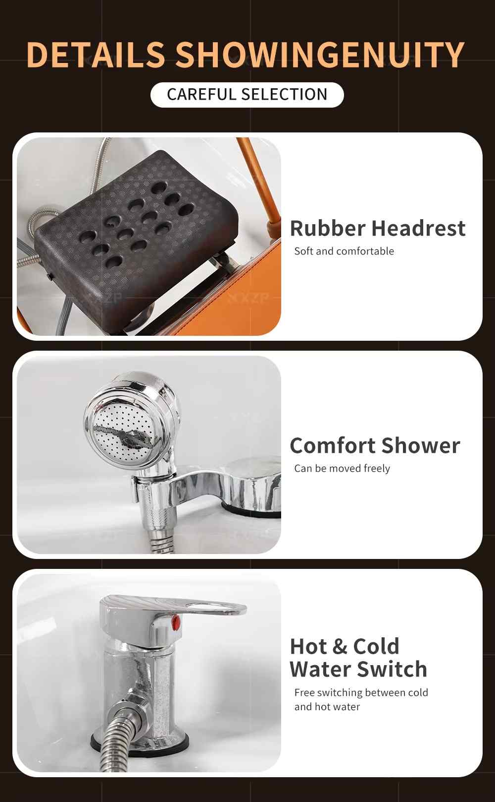 New Modern Design Salon Furniture Ceramic Basin Shampoo Massage Table Japanese Head Spa Bed