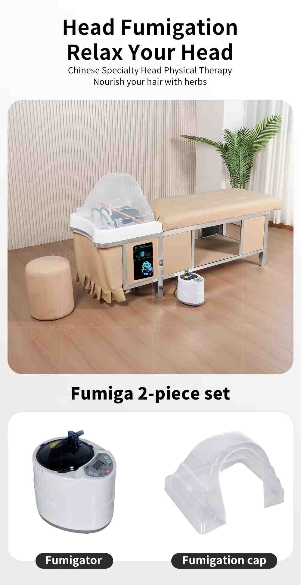 Multi Function Salon Furniture Equipment Double Tap Water Circulation Head Spa Stainless Steel Frame Massage Table Shampoo Bed