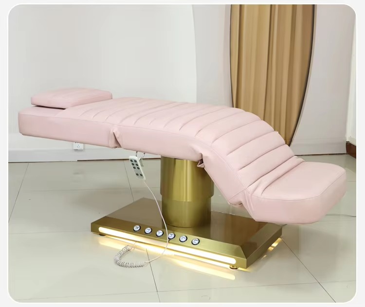 Modern Luxury Gold Spa Salon Beauty Bed Electric Facial Massage Table Eyelash Bed