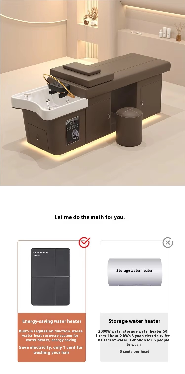 Customized Salon Furniture Hair Salon Equipment Shampoo Chair Head Spa Massage Shampoo Bed