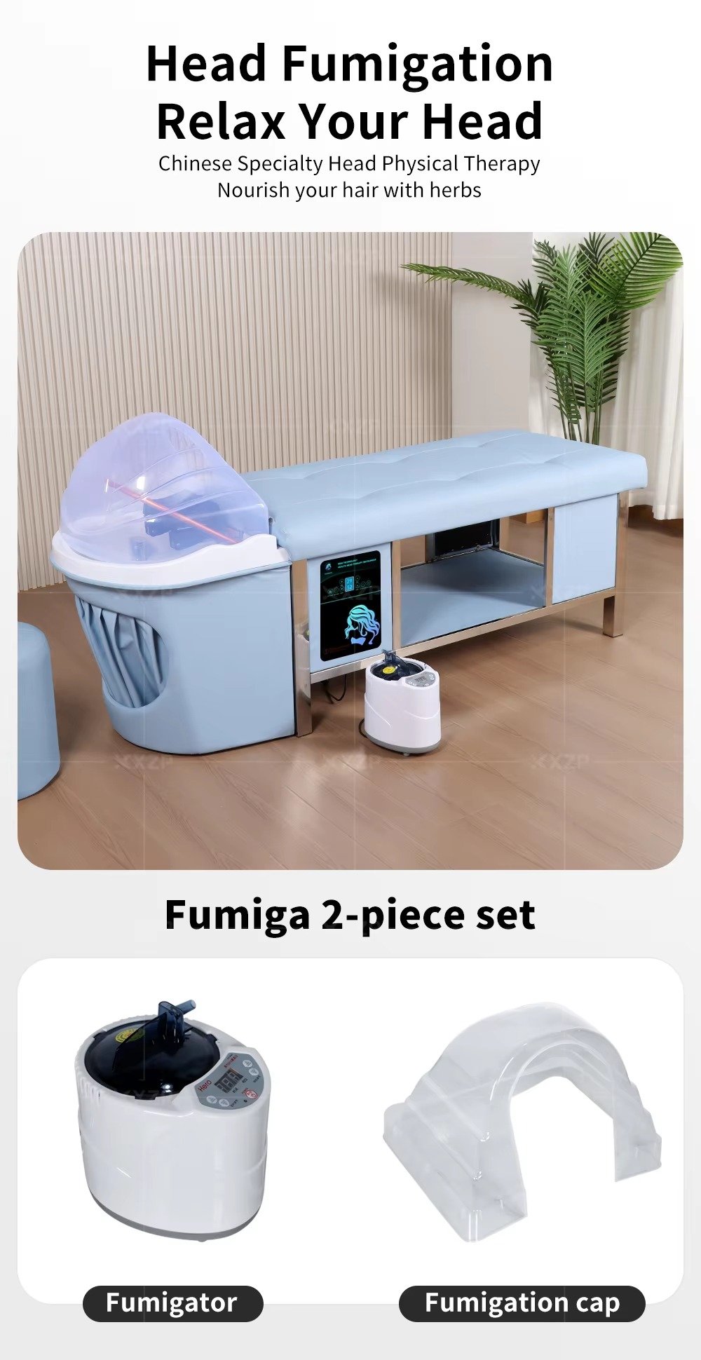 Hair Salon Furniture Thai Massage Shampoo Bed Stainless Steel Frame Beauty Salon Salon Center Head Spa Bed