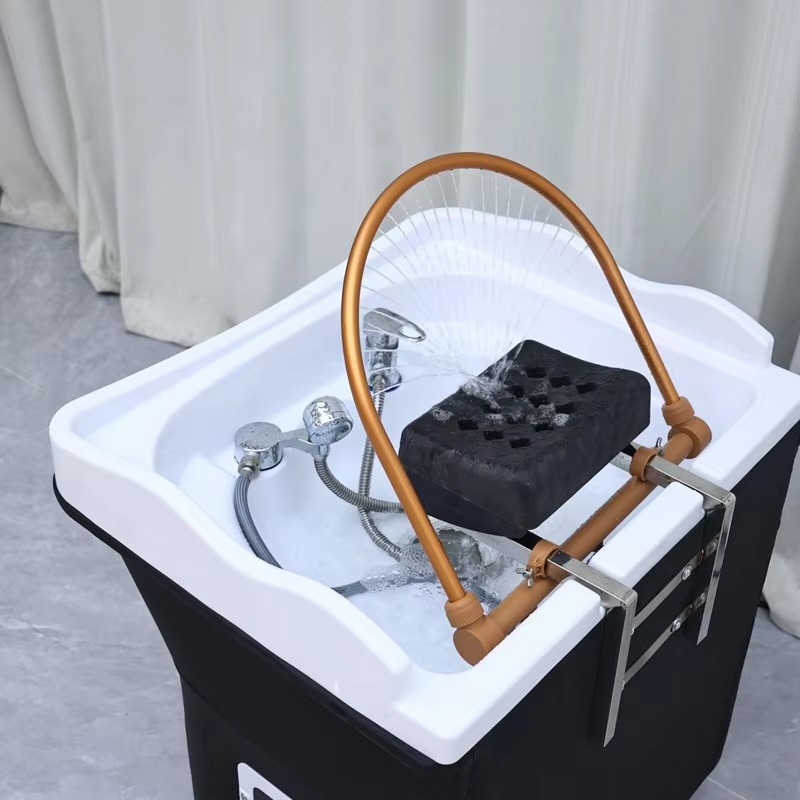 Japanese Head Spa Basin Modern Luxury Portable Shampoo Bowl for Spa Equipment Basin Mobile Salon Spa Sink for Beauty Barber Shop