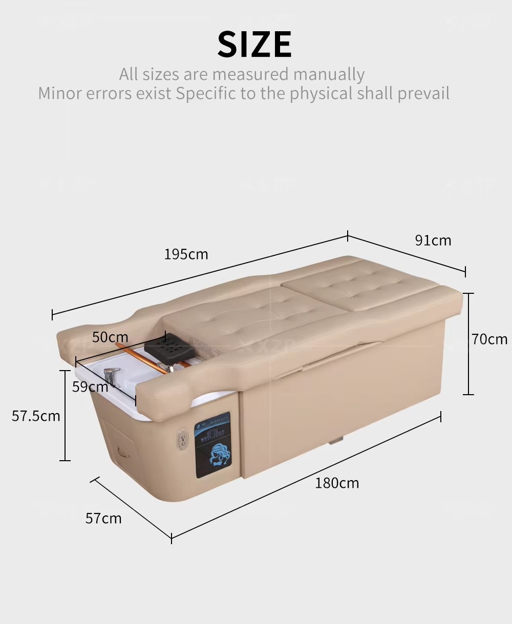 Luxury Salon Spa Electric Back Lift Massage Table Foot Spa Beauty Salon Japanese Head Spa Shampoo Bed