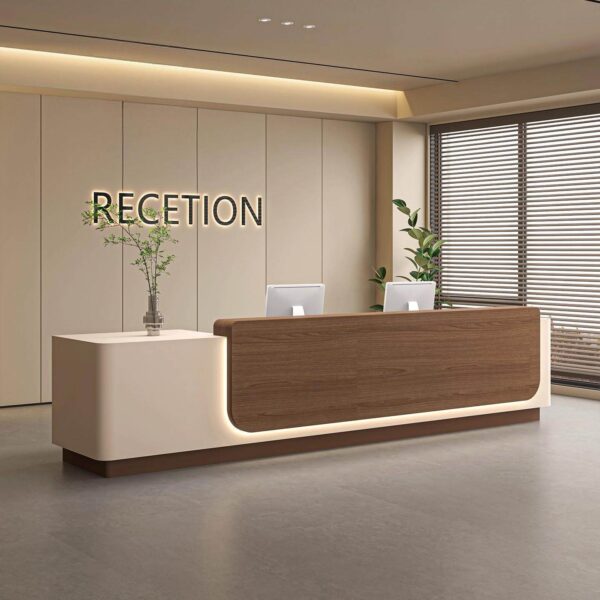 主图-1 Modern baked paint reception desk for salon front counter