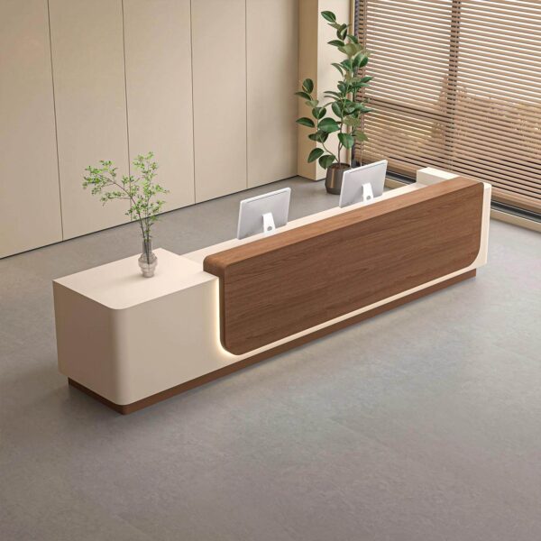 主图-2 Modern baked paint reception desk for salon front counter