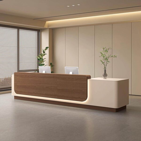 主图-3 Modern baked paint reception desk for salon front counter