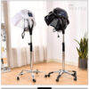 Floor-standing hair steamer with adjustable arm, casters and easy-fill water tank for salon use