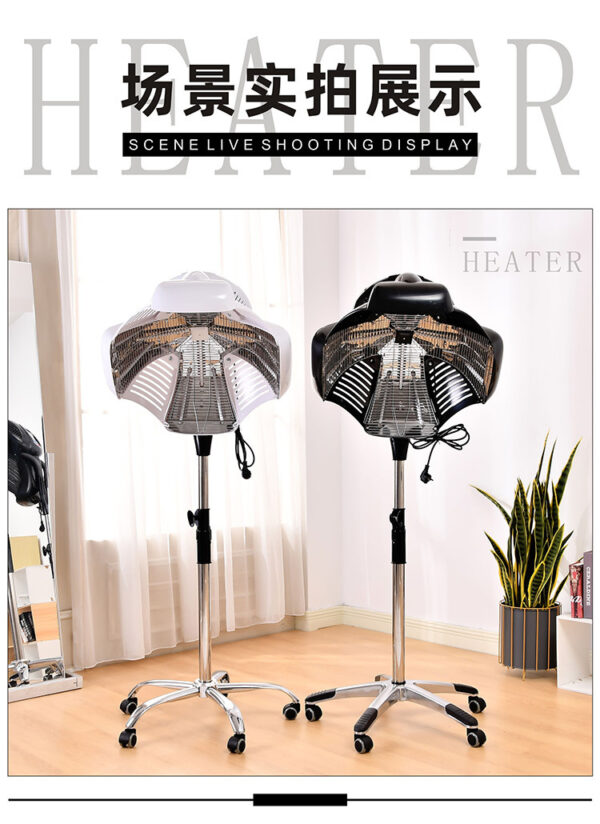Floor-standing hair steamer with adjustable arm, casters and easy-fill water tank for salon use