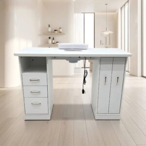 Professional Nail Table with Dust Collector Manicure Table Nail Desk with Storage Cabinet for Nail Salon Furniture