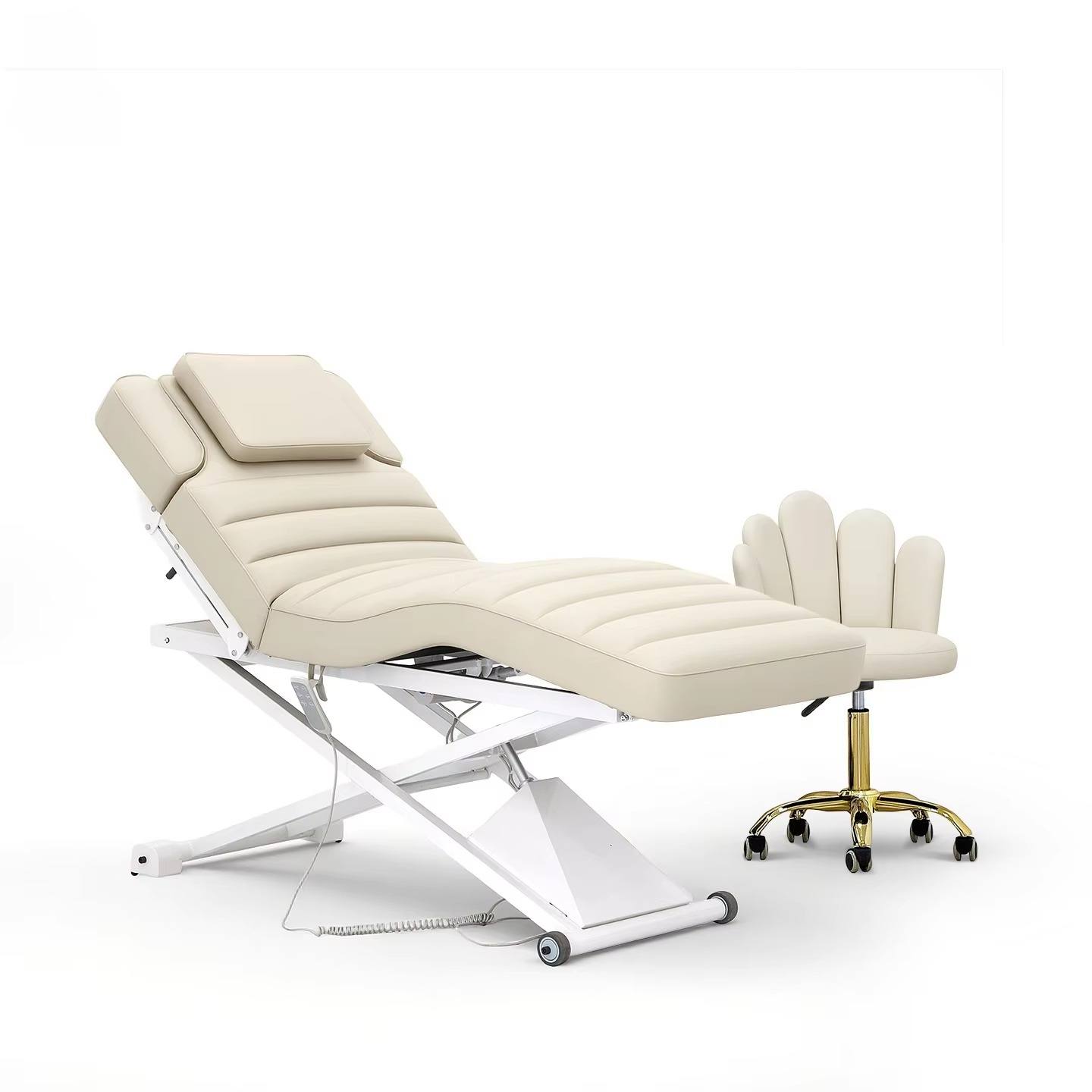 luxury 3 motor electric lifting salon bed with stainless steel frame