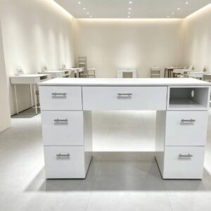 Luxury Professional Salon Wooden Nail Table Modern Manicure Desk Nail Spa Drawers