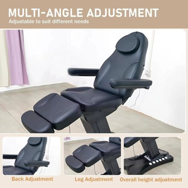 Nova Black Electric Medical Spa Tattoo Treatment Chair – 03 Nova Black Electric Medical Spa Tattoo Treatment Chair, view 3